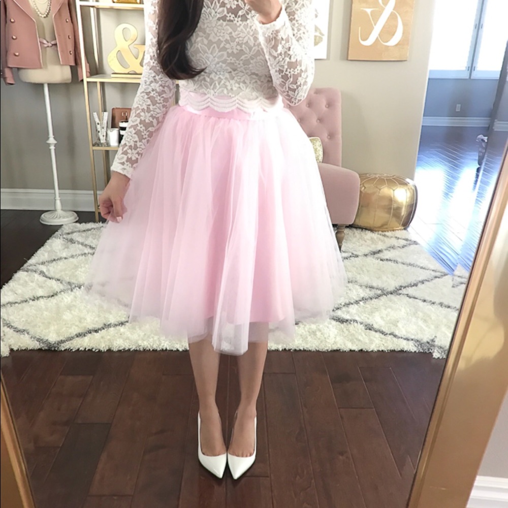 Pink tulle skirt